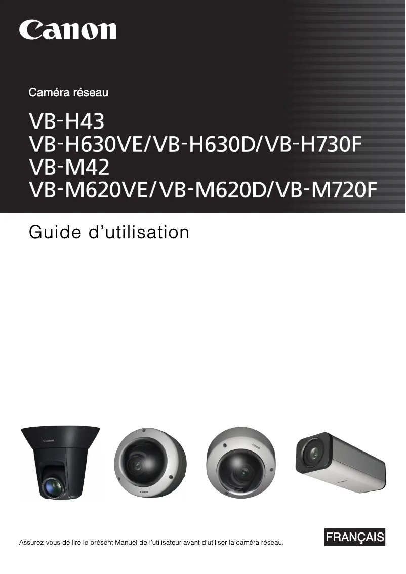 Page 1 de la notice Manuel utilisateur Canon VB-M620D