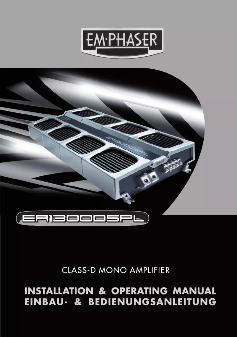 Page 1 de la notice Manuel utilisateur Emphaser EA13000SPL