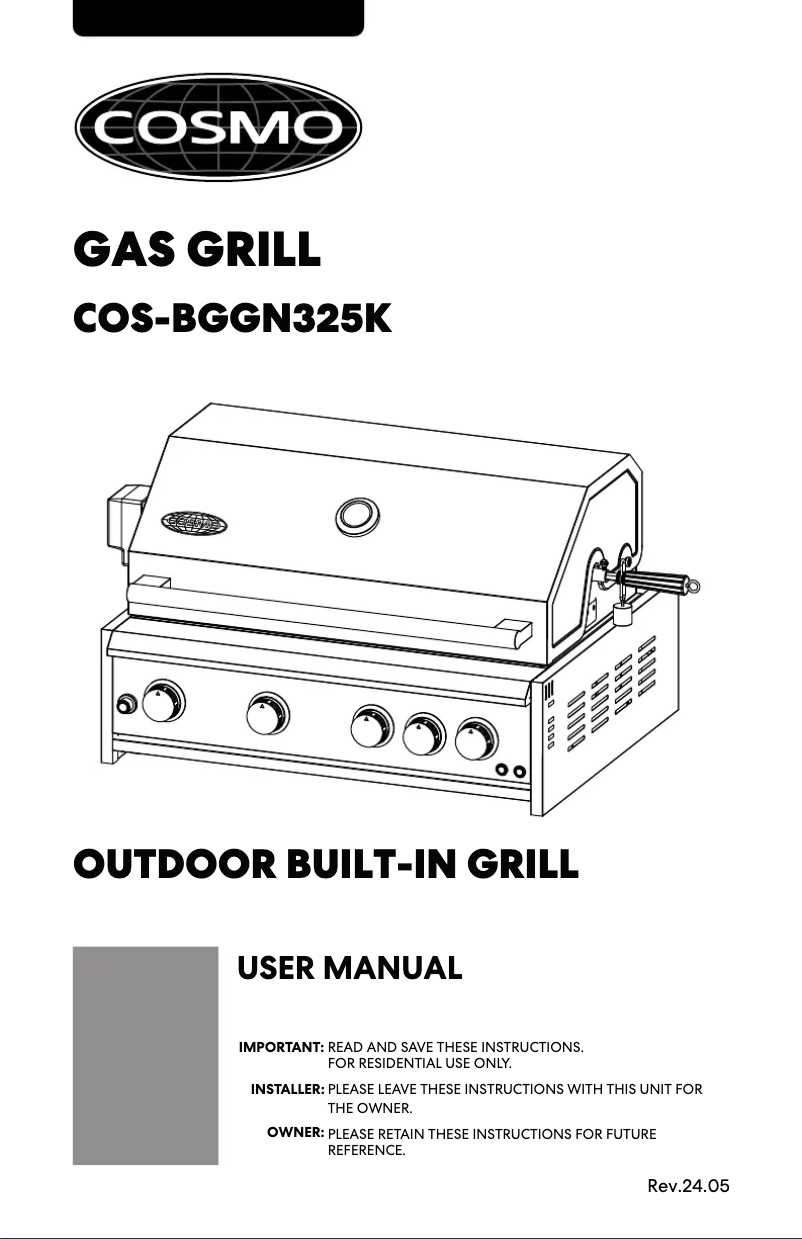 Page 1 de la notice Manuel utilisateur Cosmo COS-BGGN325K