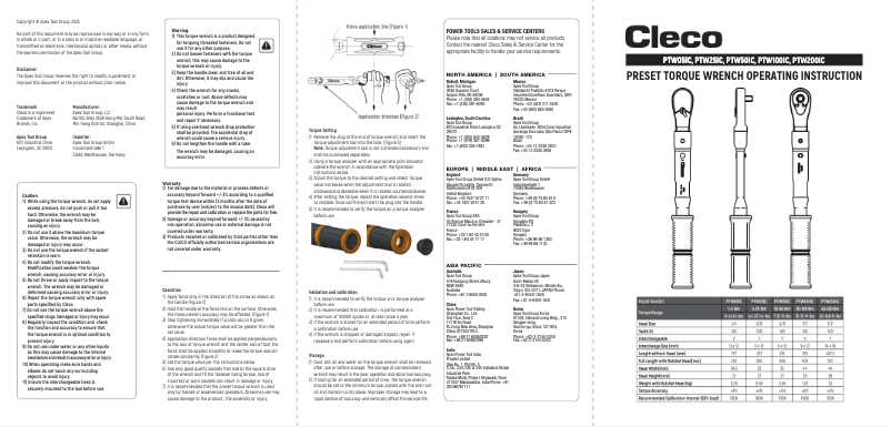 Page n°1 - Manuel utilisateur Cleco PTW200IC