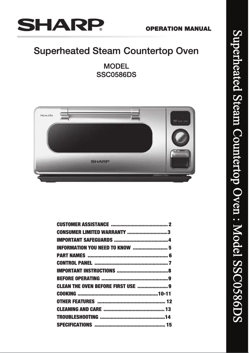 Page n°1 - Manuel utilisateur Sharp SSC0586DS