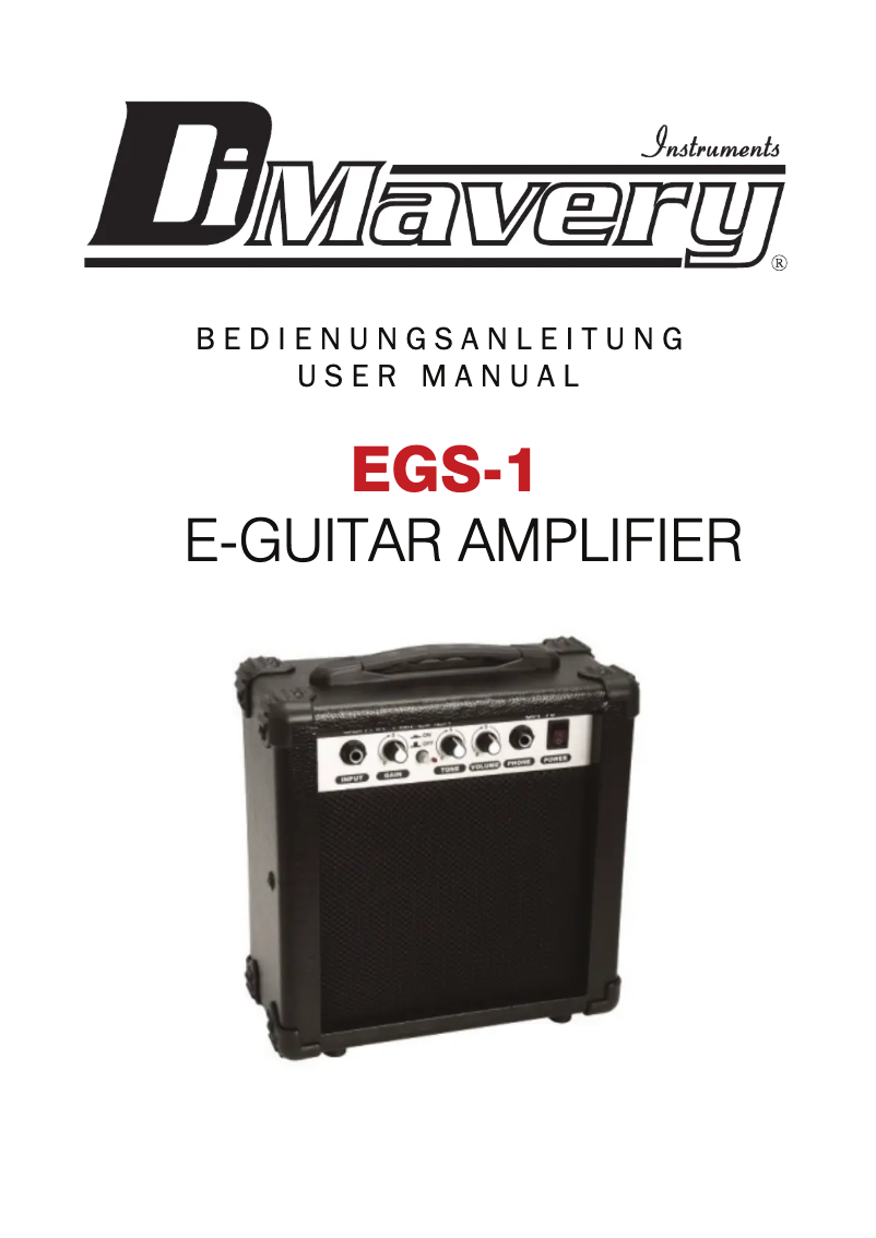 Page 1 de la notice Manuel utilisateur Dimavery EGS-1