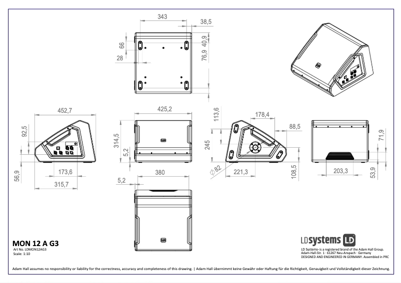 Page n°1 - Fiche technique LD Systems MON 12 A G3