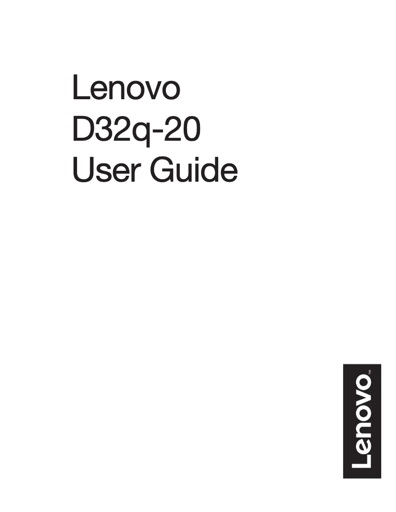 Page 1 de la notice Manuel utilisateur Lenovo D32q-20