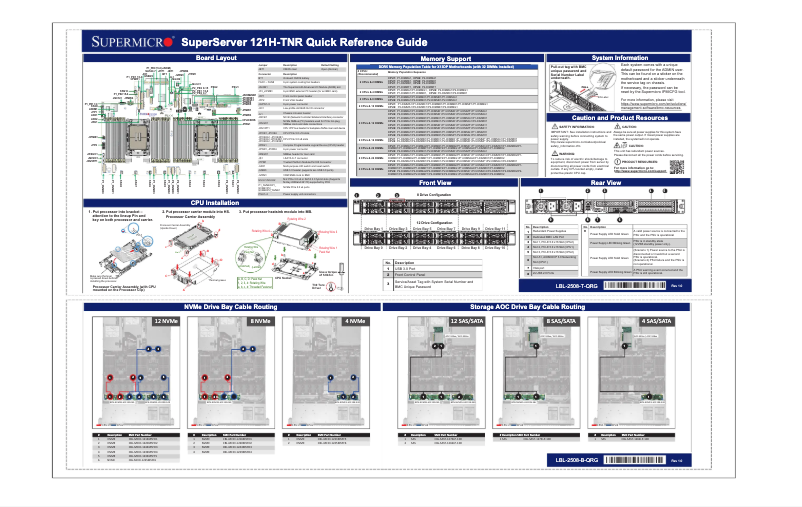 Page 1 de la notice Manuel utilisateur Supermicro SuperServer SYS-121H-TNR