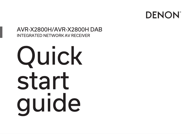 Page n°1 - Guide de démarrage rapide Denon AVC-X3800H