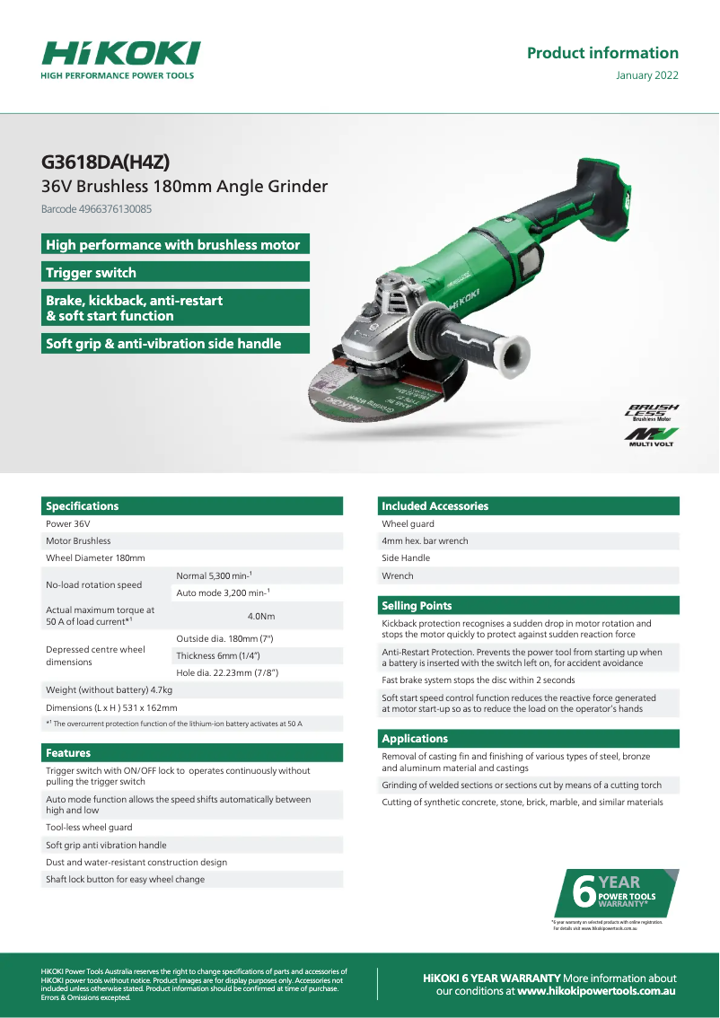 Image de la première page du manuel de l'appareil G 3618DA