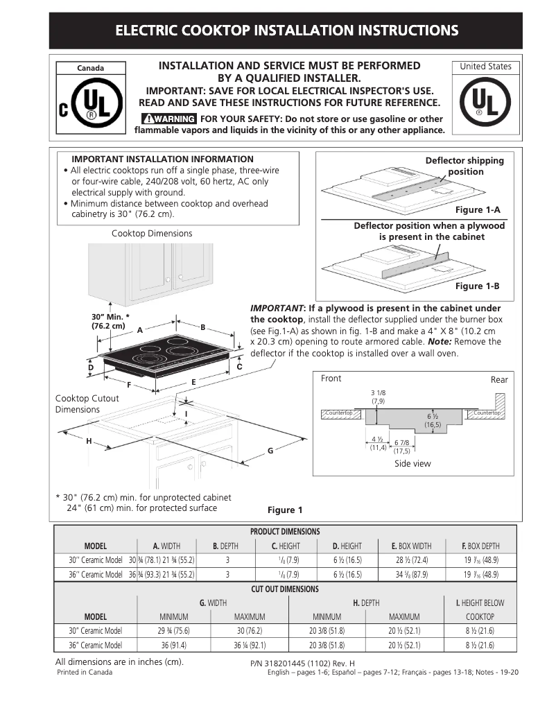 Page 1 de la notice Guide d'installation Electrolux EW36CC55GW
