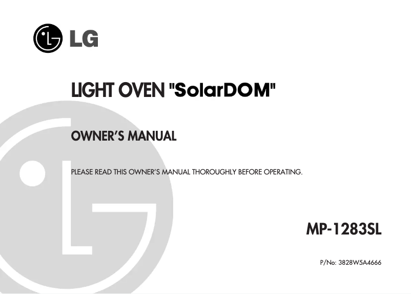 Page n°1 - Manuel utilisateur LG MP-1283SL