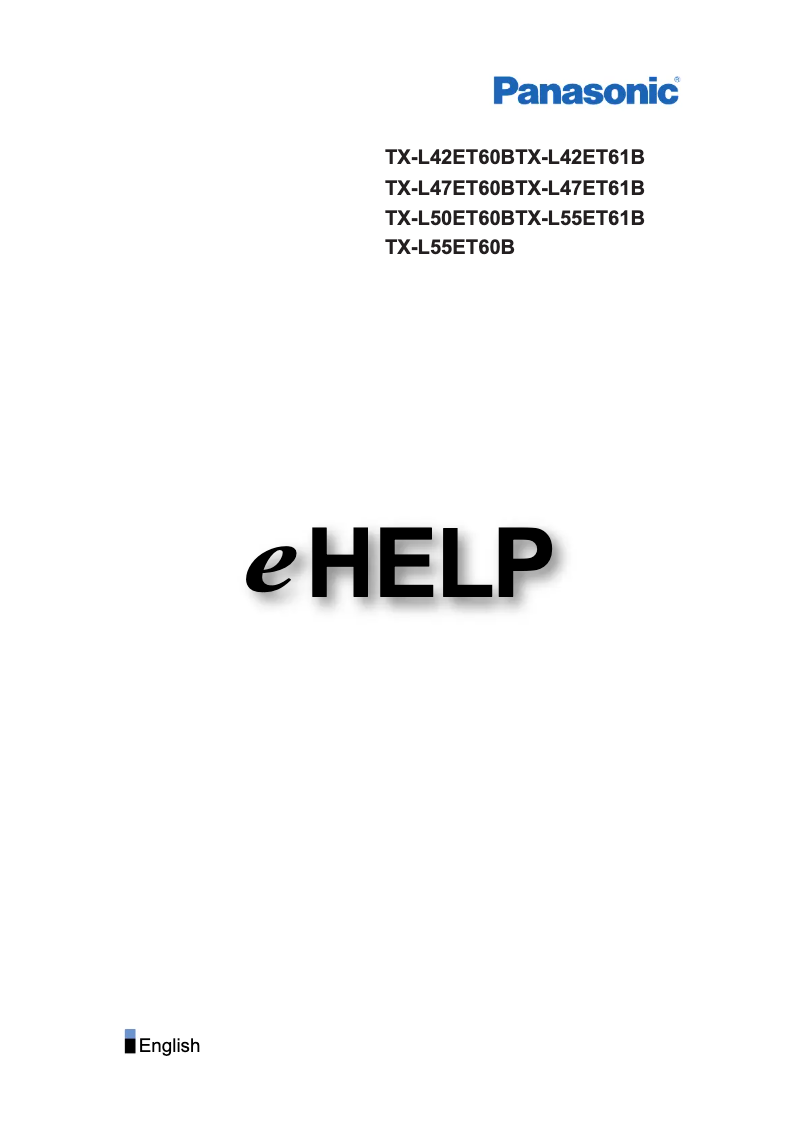 Page 1 de la notice Manuel utilisateur Panasonic Viera TX-L47ET60B