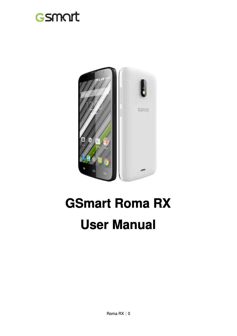 Page n°1 - Manuel utilisateur GSmart Roma RX