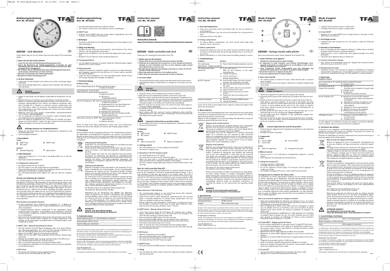 Page n°1 - Manuel utilisateur TFA 60.3523