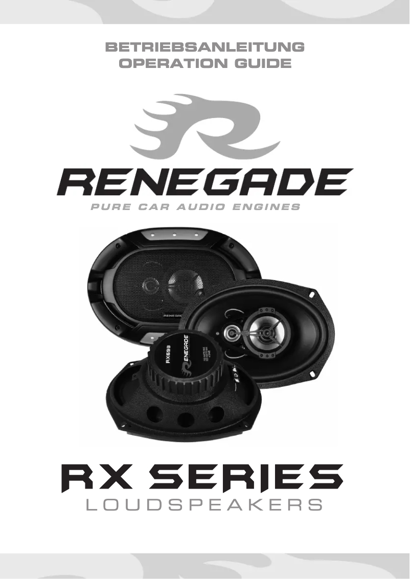 Page 1 de la notice Manuel utilisateur Renegade RX42