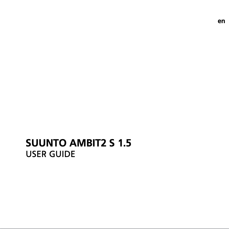 Página 1 del manual Manual de usuario Suunto Ambit2 S 1.5