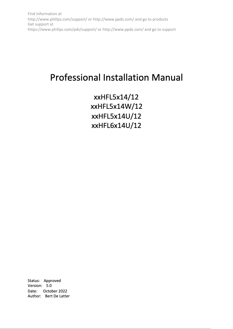 Page n°1 - Guide d'installation Philips 50HFL6014U