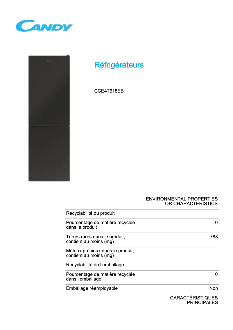 Image de la première page du manuel de l'appareil CCE4T618EB