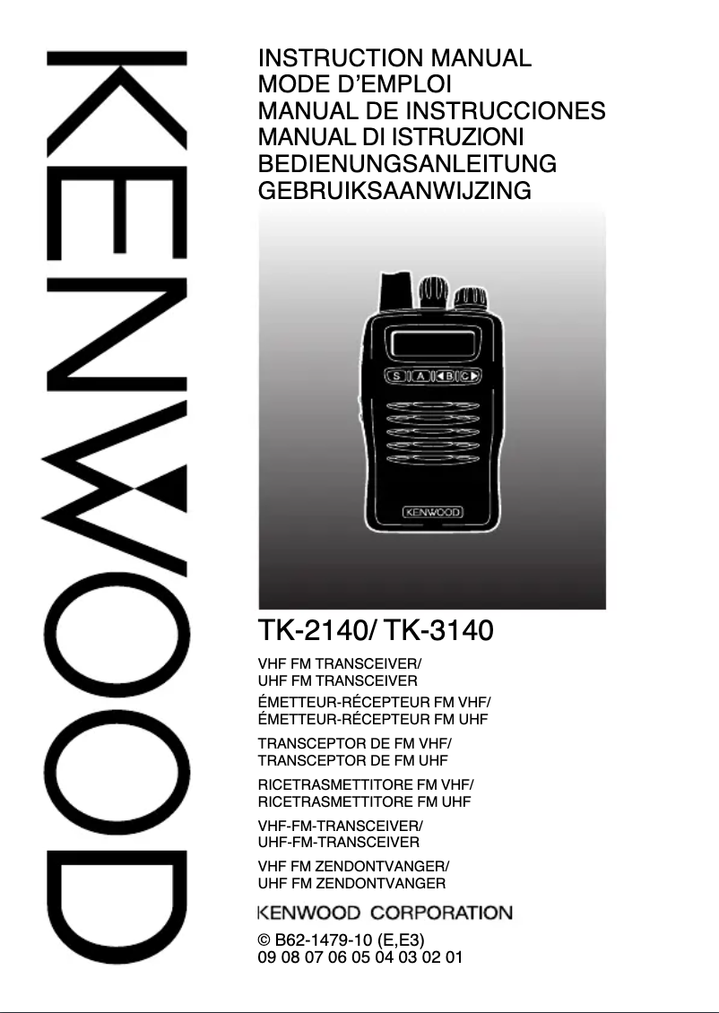 Page n°1 - Manuel utilisateur Kenwood TK-3140