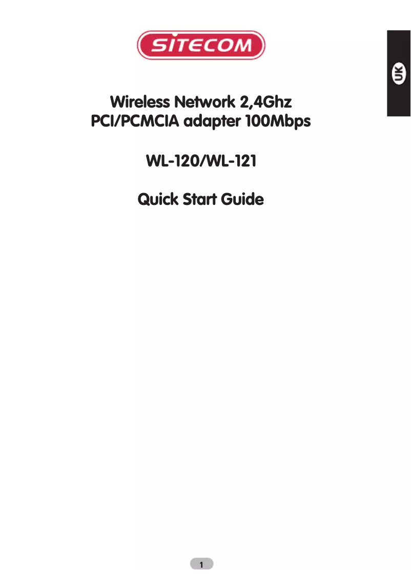 Page n°1 - Manuel utilisateur Sitecom WL-120
