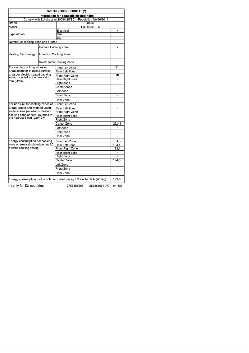 Image de la première page du manuel de l'appareil HIC 85502 TX