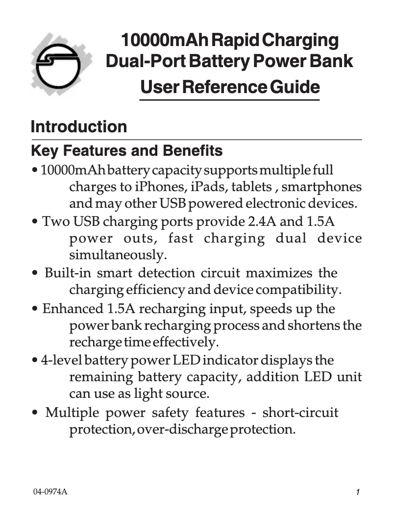 Image de la première page du manuel de l'appareil CE-CH0C12-S1
