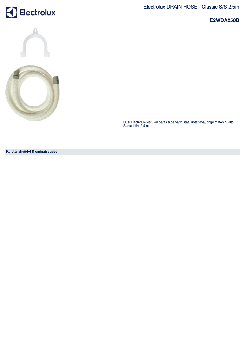 Page n°1 - Manuel utilisateur AEG E2WDA250B