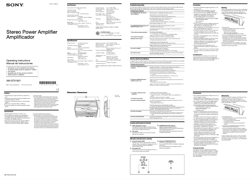 Image de la première page du manuel de l'appareil XM-GTX1821