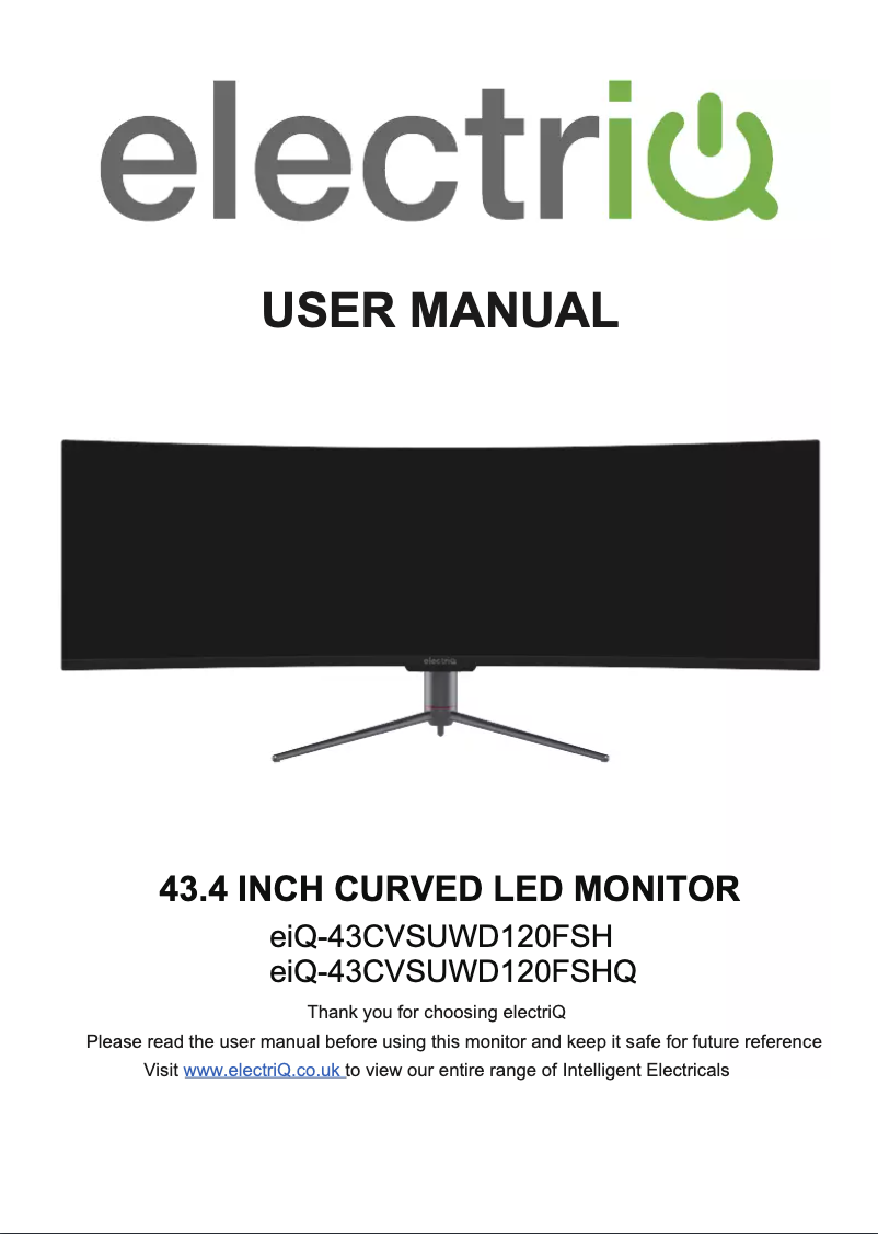 Image de la première page du manuel de l'appareil eiQ-43CVSUWD120FSH