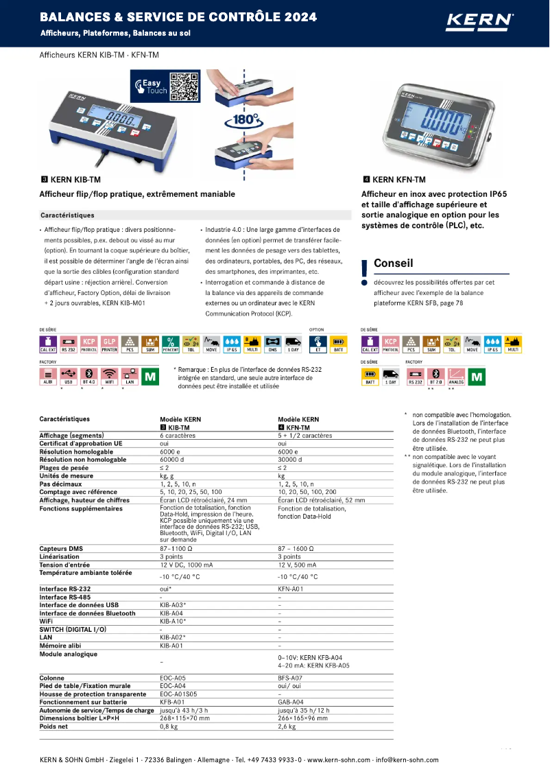 Page 1 de la notice Brochure Kern KIB-TM