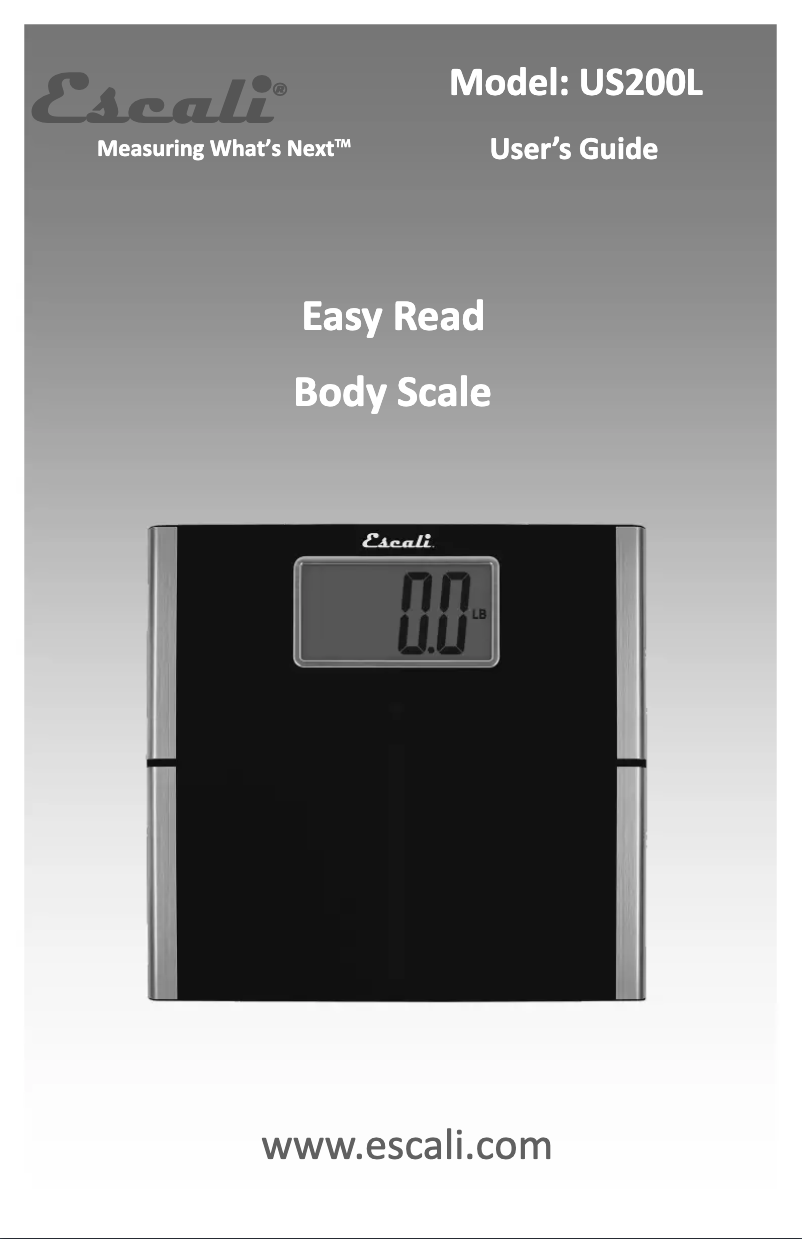 Page n°1 - Manuel utilisateur Escali US200L
