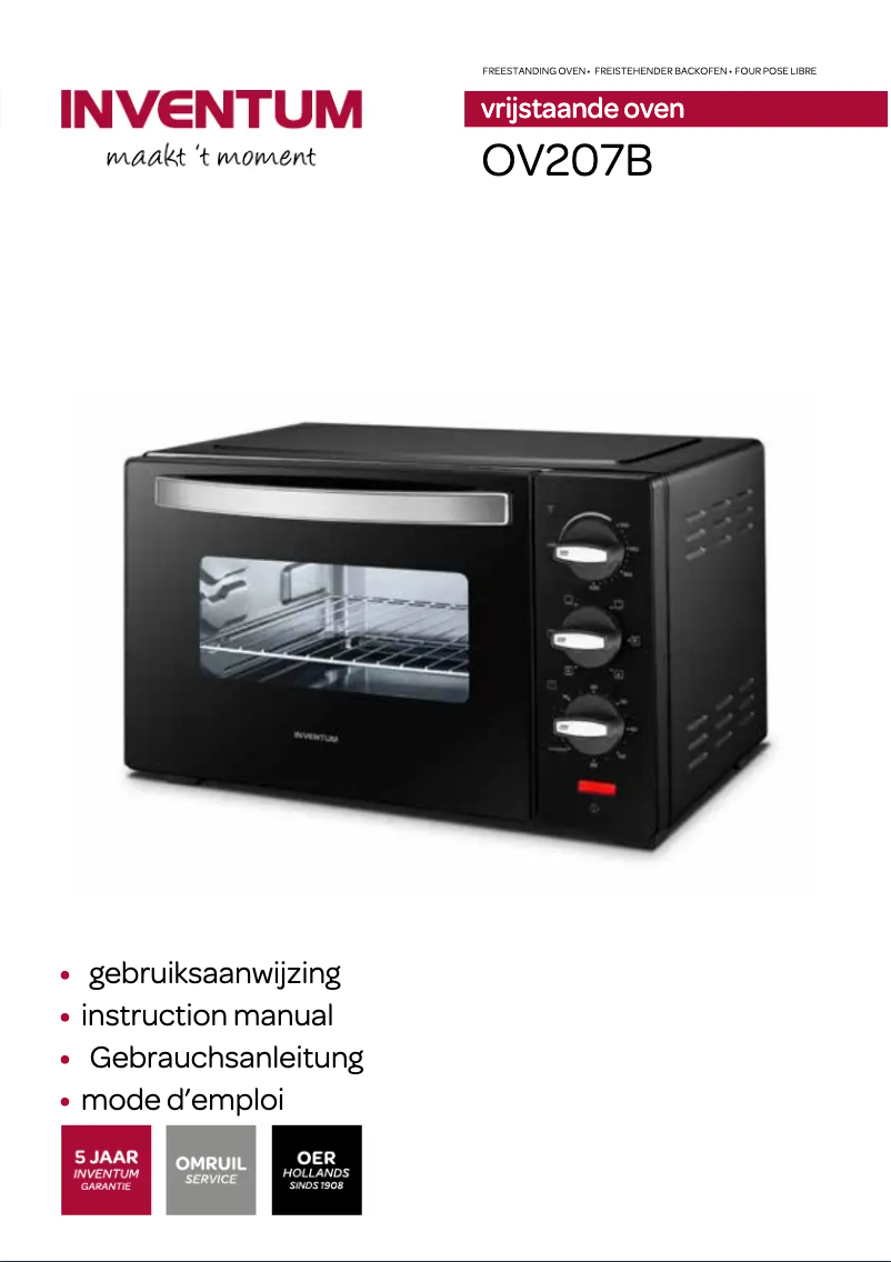Page n°1 - Manuel utilisateur Inventum OV207B