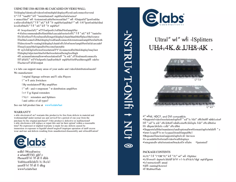 Page n°1 - Manuel utilisateur CE labs UH8-4K