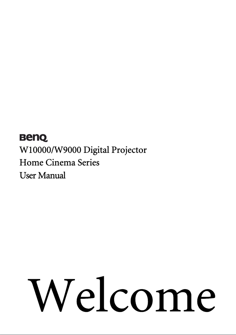 Page 1 de la notice Manuel utilisateur BenQ W10000