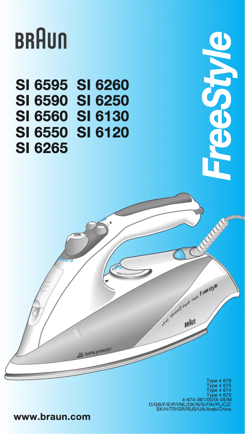 Page n°1 - Manuel utilisateur Braun FreeStyle SI 6130