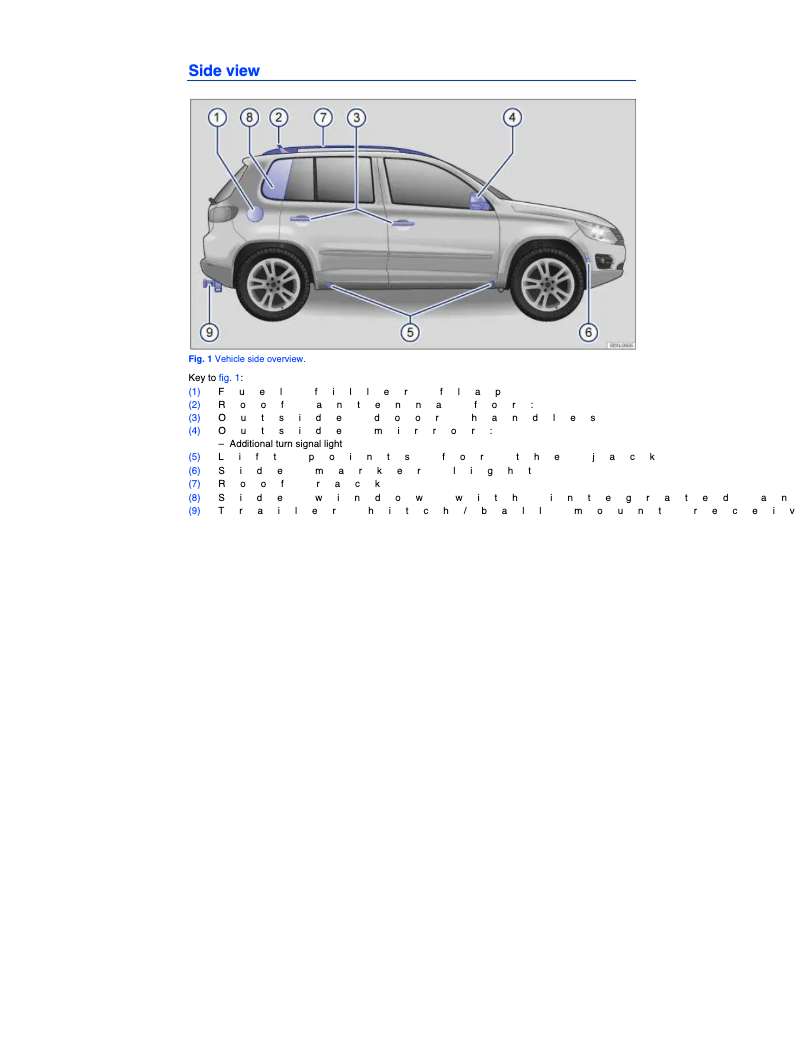 Image de la première page du manuel de l'appareil Tiguan (2014)