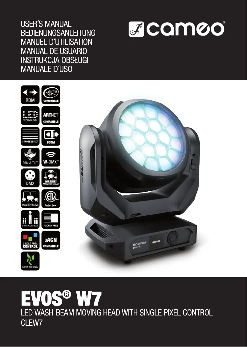 Page n°1 - Manuel utilisateur Cameo EVOS W7