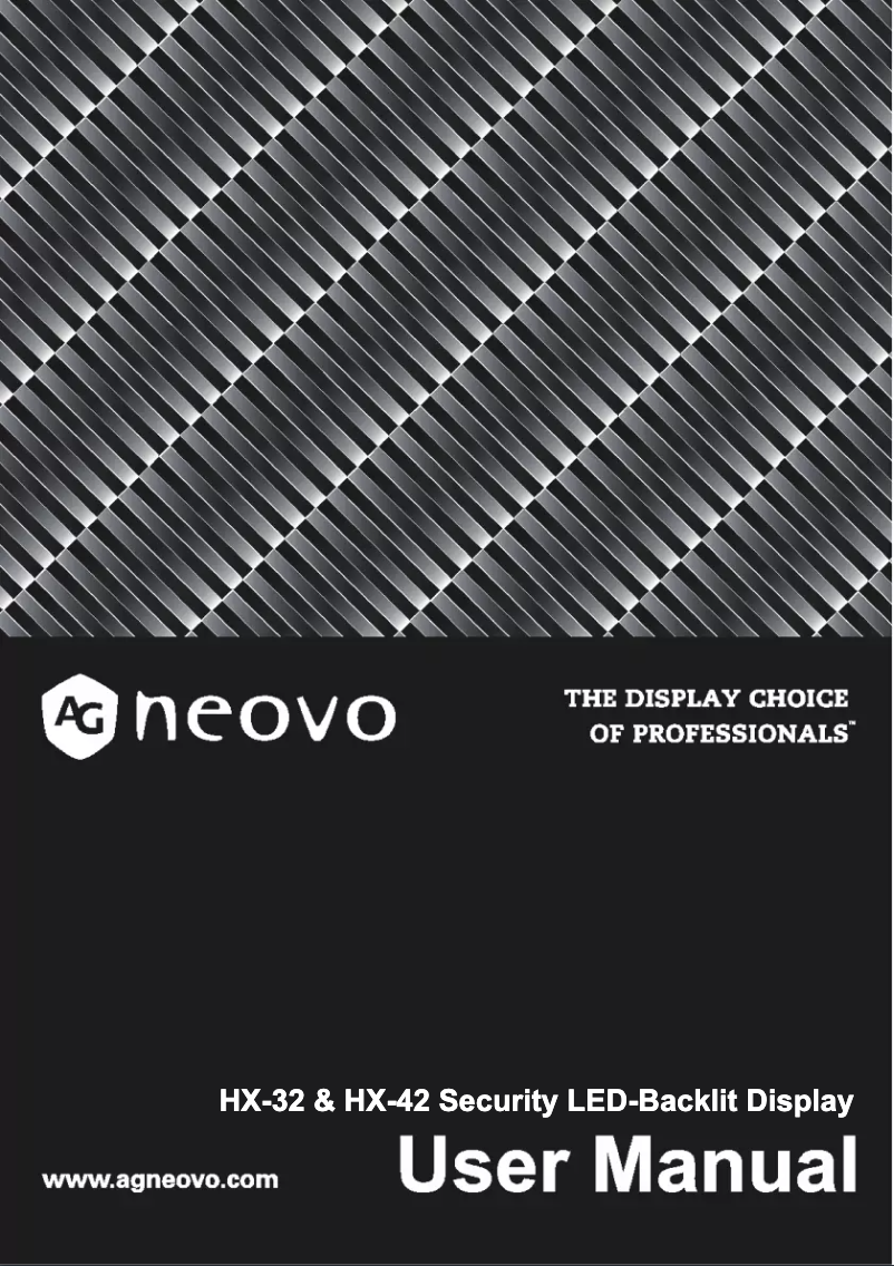 Page 1 de la notice Manuel utilisateur AG Neovo HX-42