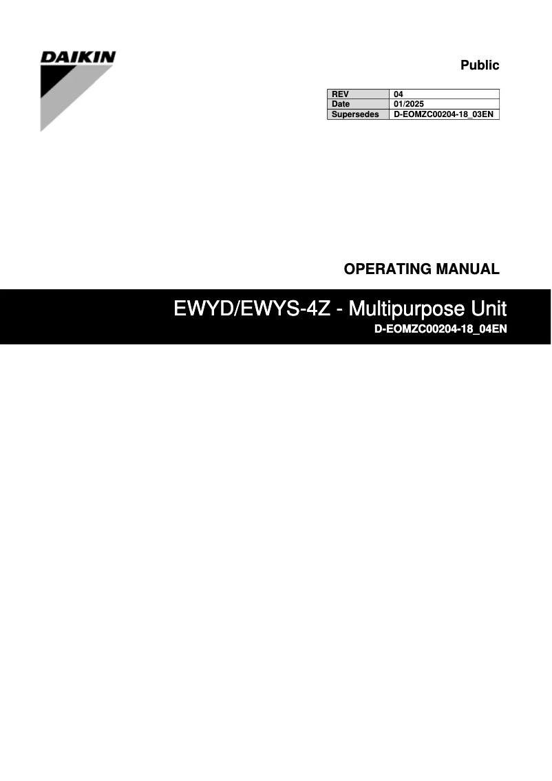 Image de la première page du manuel de l'appareil EWYD8004ZXSA2