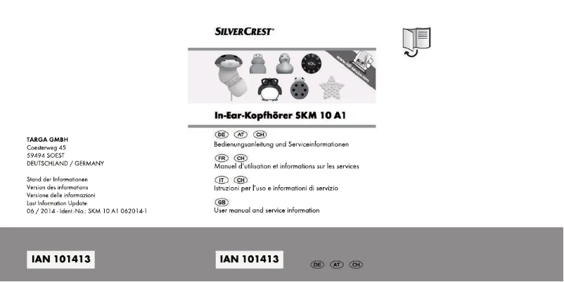 Page n°1 - Manuel utilisateur SilverCrest SKM 10 A1