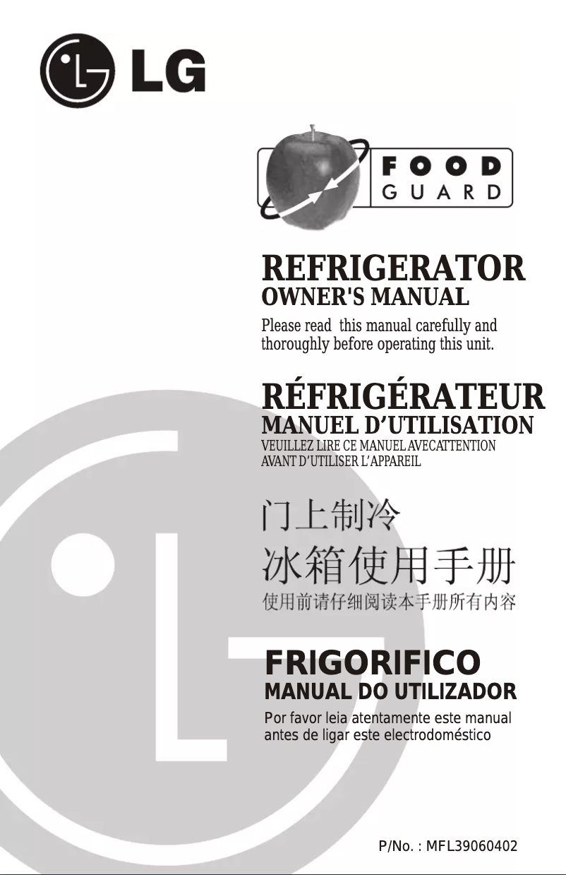 Page 1 de la notice Manuel utilisateur LG GL-T332JL