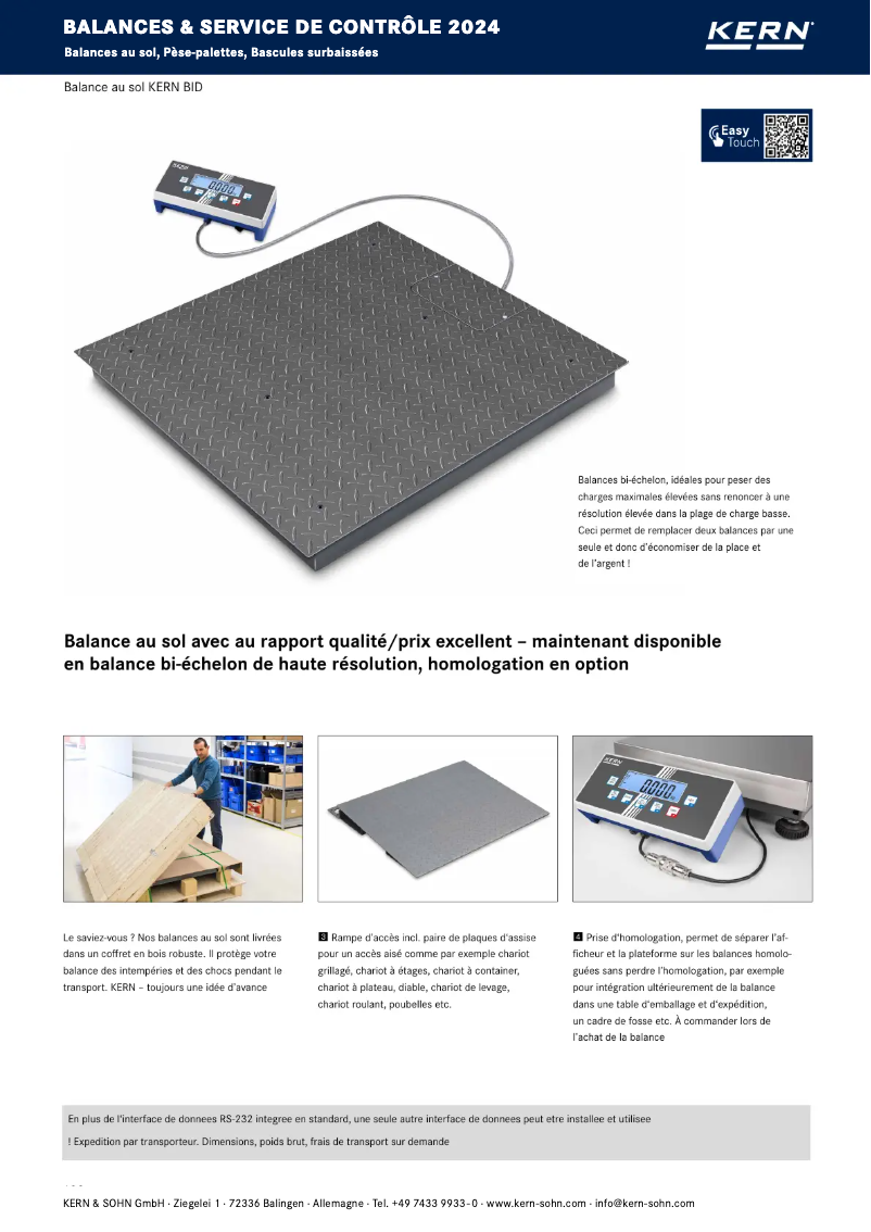 Page 1 de la notice Brochure Kern BID 1T-4EM