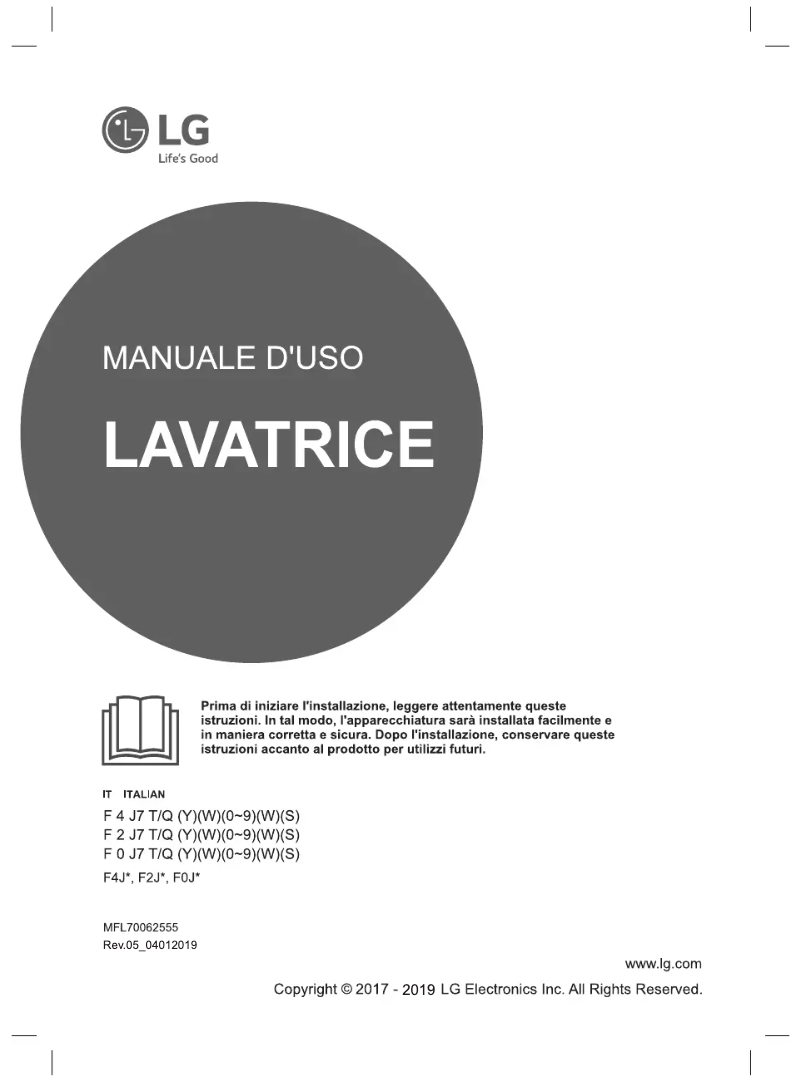 Page n°1 - Manuel utilisateur LG F4J7TY1W