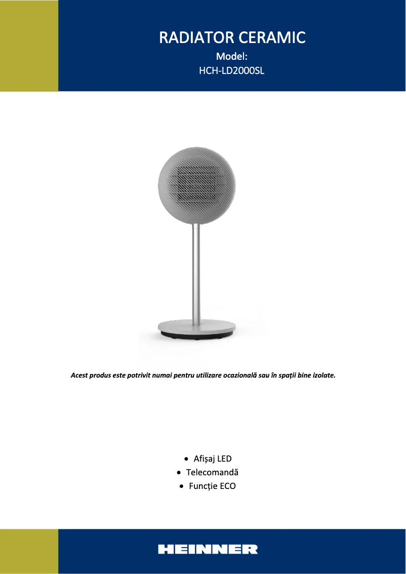 Page 1 de la notice Manuel utilisateur Heinner HCH-LD2000SL
