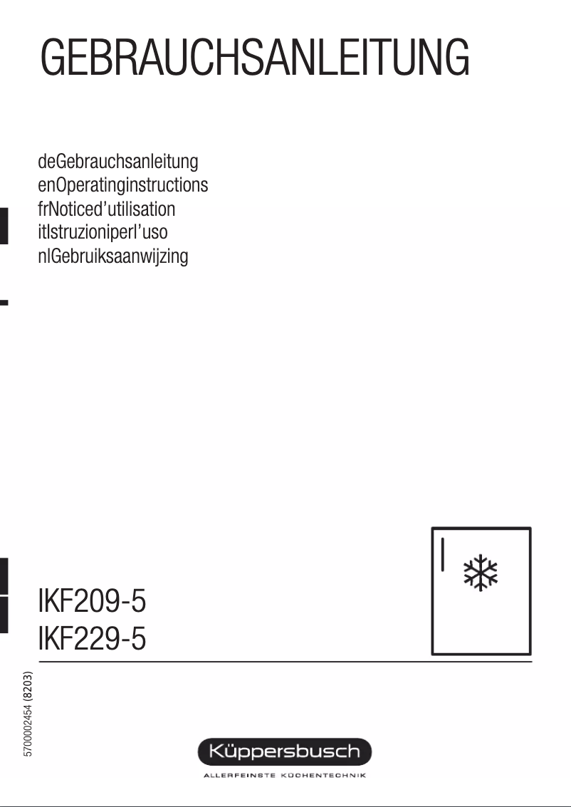 Page 1 de la notice Manuel utilisateur Küppersbusch IKF 209-5