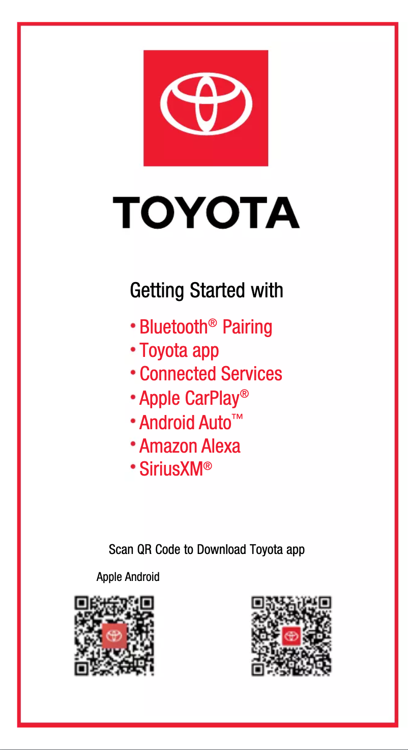 Page 1 de la notice Manuel utilisateur Toyota Venza Hybrid (2021)