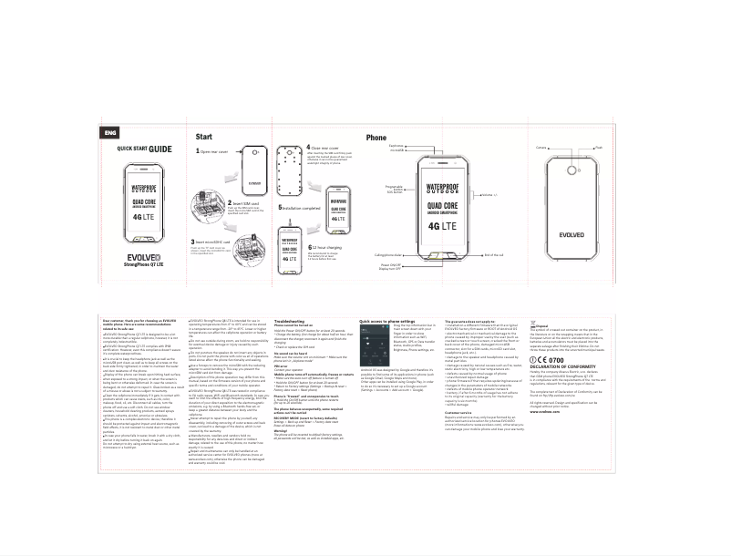 Page 1 de la notice Manuel utilisateur Evolveo StrongPhone SGP-Q7