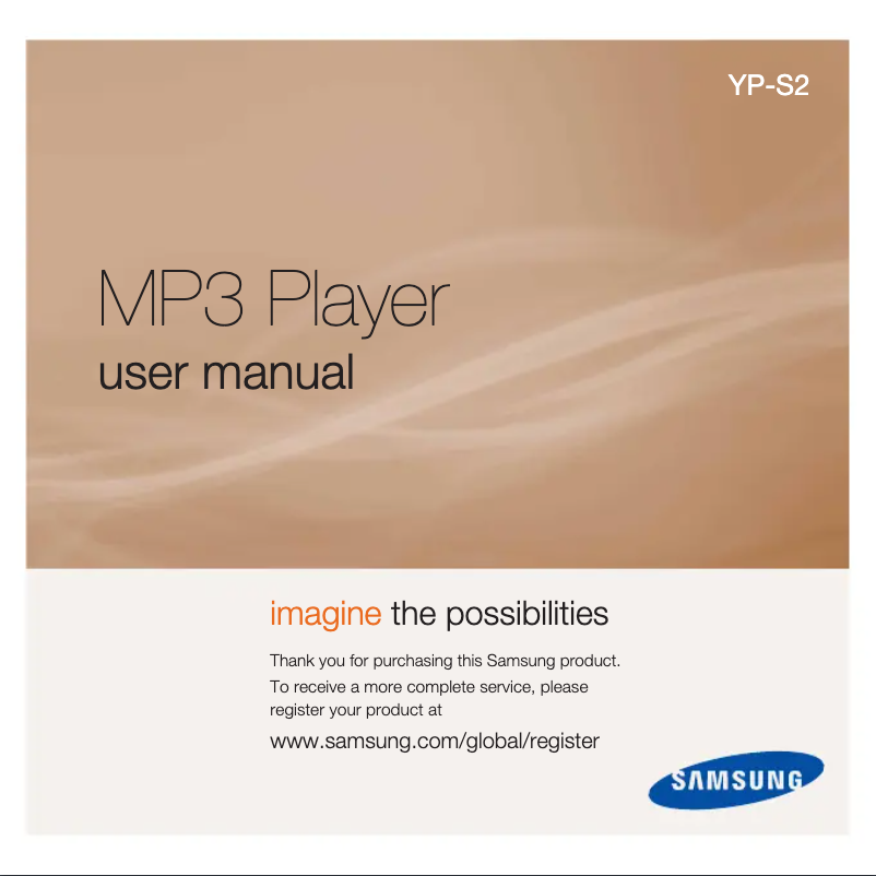 Page n°1 - Manuel utilisateur Samsung YP-S2ZB