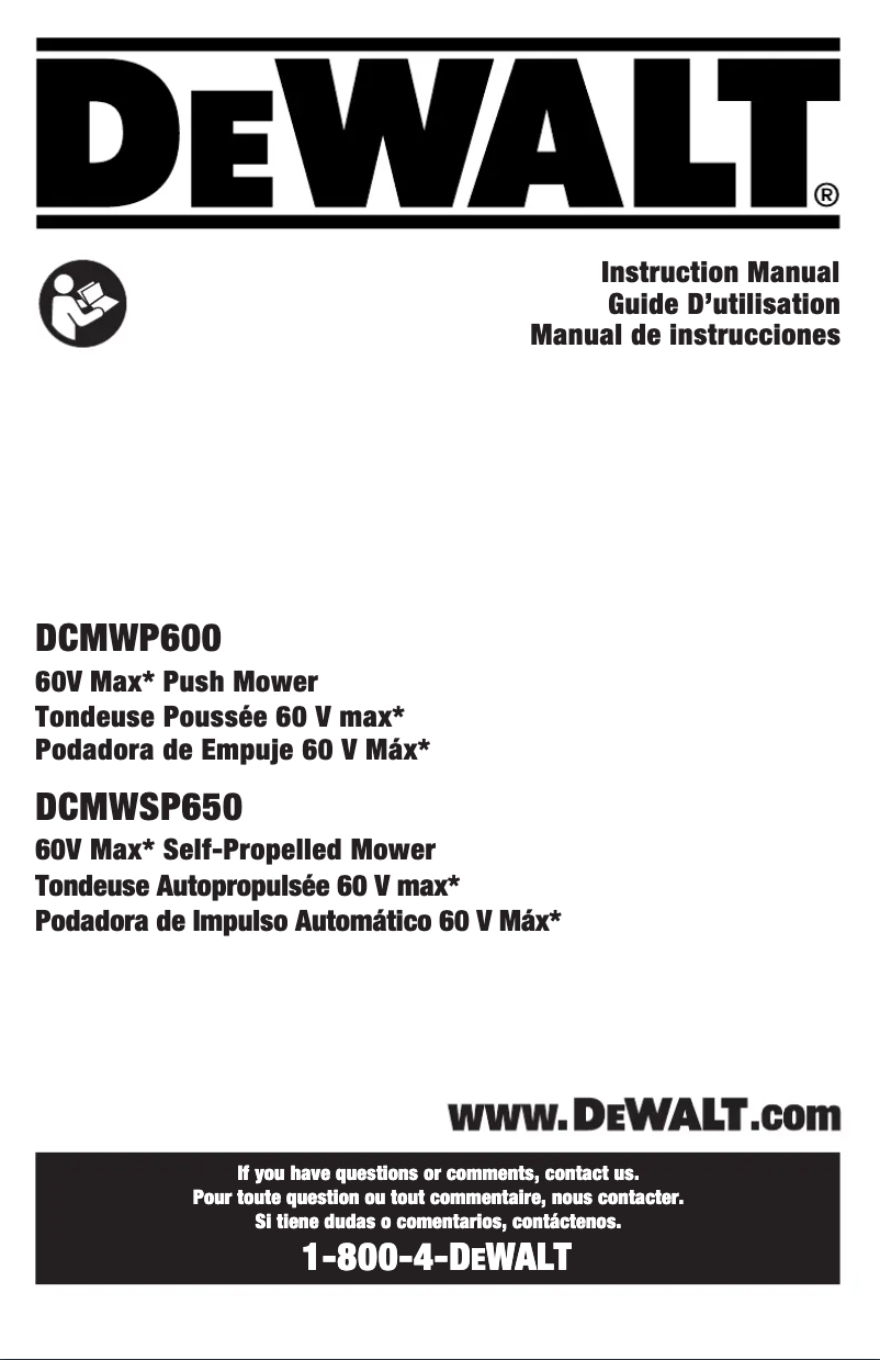 Page 1 de la notice Manuel utilisateur DeWalt DCMWP600