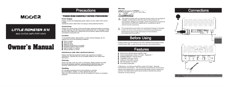 Image de la première page du manuel de l'appareil Little Monster BM