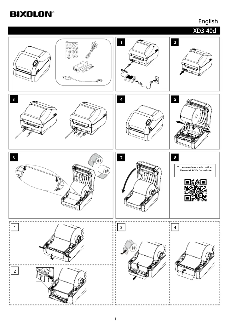 Page 1 de la notice Manuel utilisateur Bixolon XD3-40d