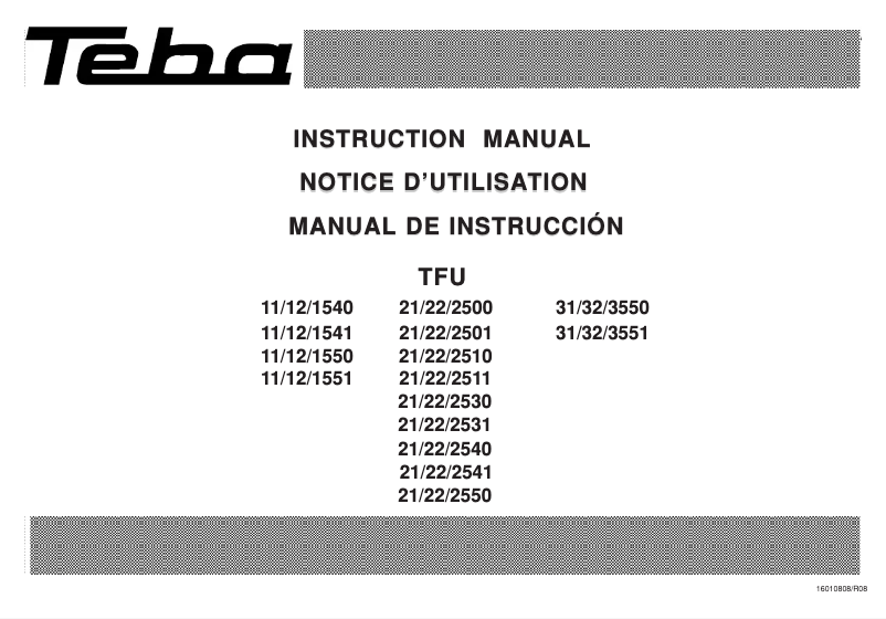Page 1 de la notice Manuel utilisateur Teba U2510